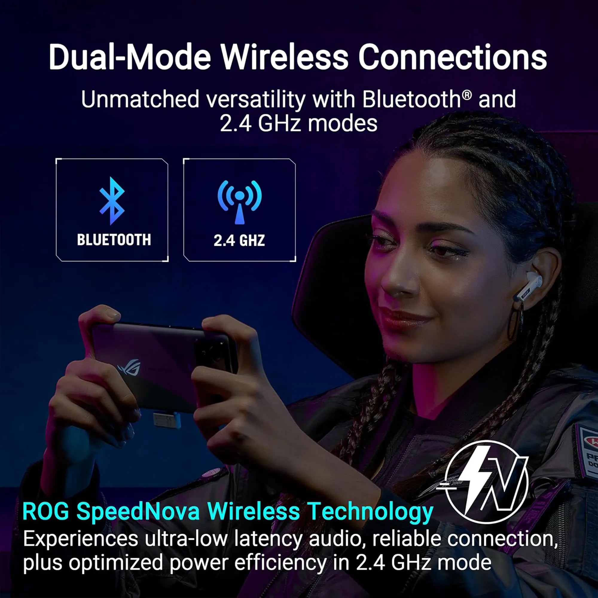 Asus Rog Centra Wireless Gaming Earbuds VR Compatible
