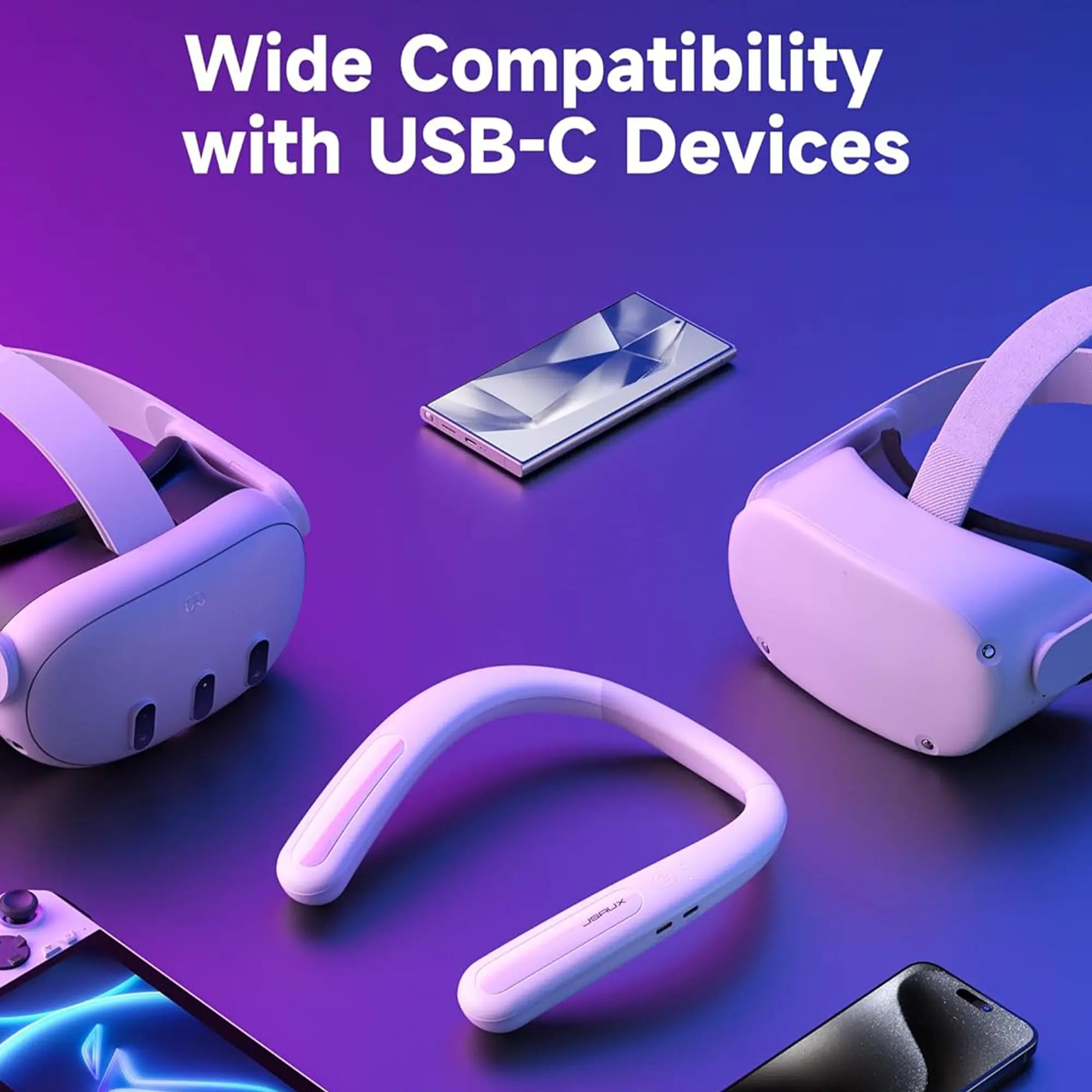 Wearable Neck Battery Pack Compatibility Infographic