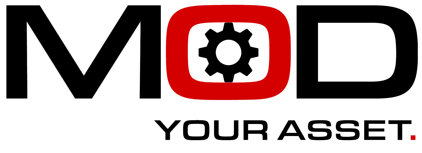 MOD logo with rotating gear and slogan below