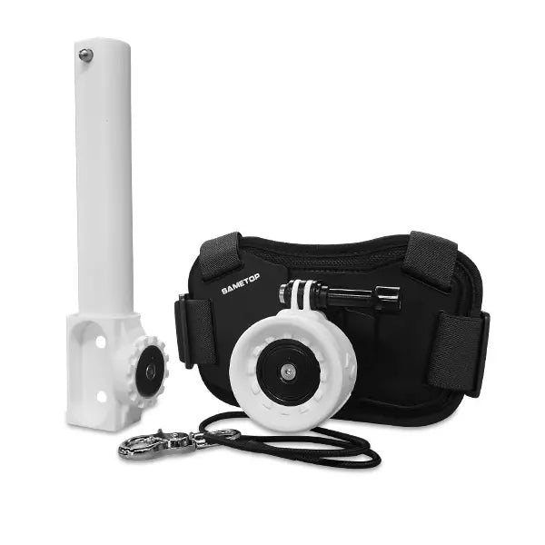 White CRIG Mod chest harness system with Ghost Base left-handed Asset gunstock attachment and safety bungee cord.