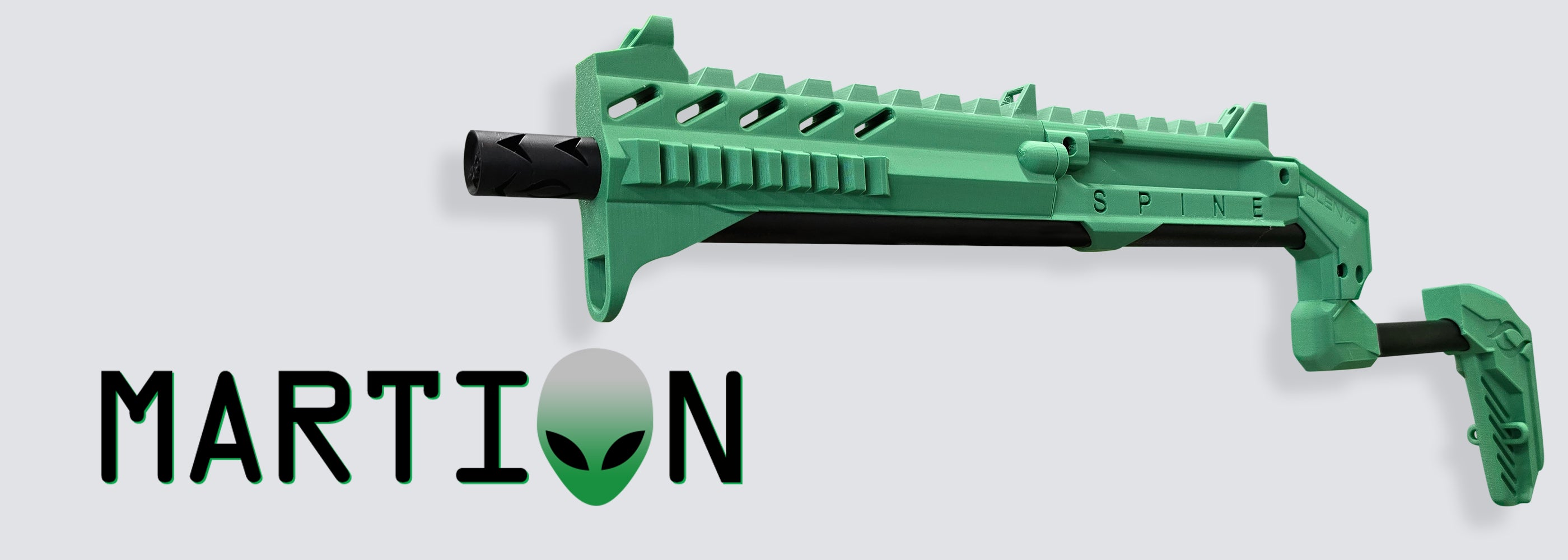 Spine VR Gun Stock Color Way Display With Martian Logo
