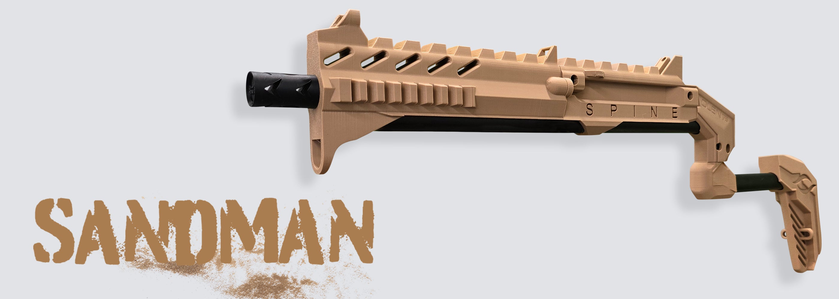 Spine VR Gun Stock Color Way Display With Sandman Logo