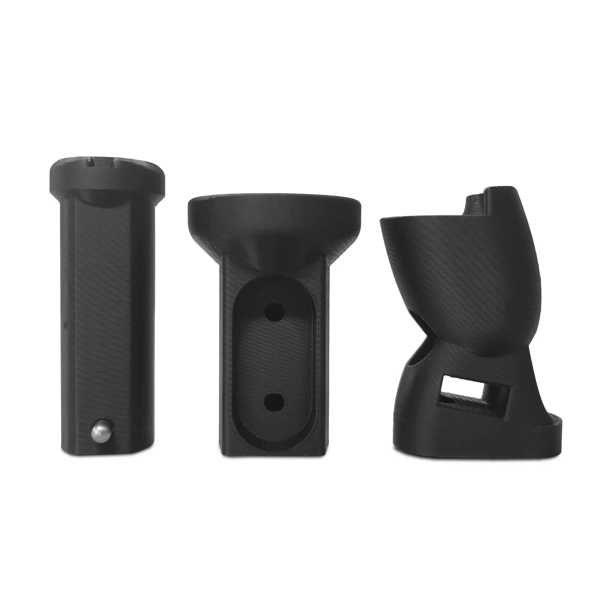 Three black VR Gunstock mod on a white background