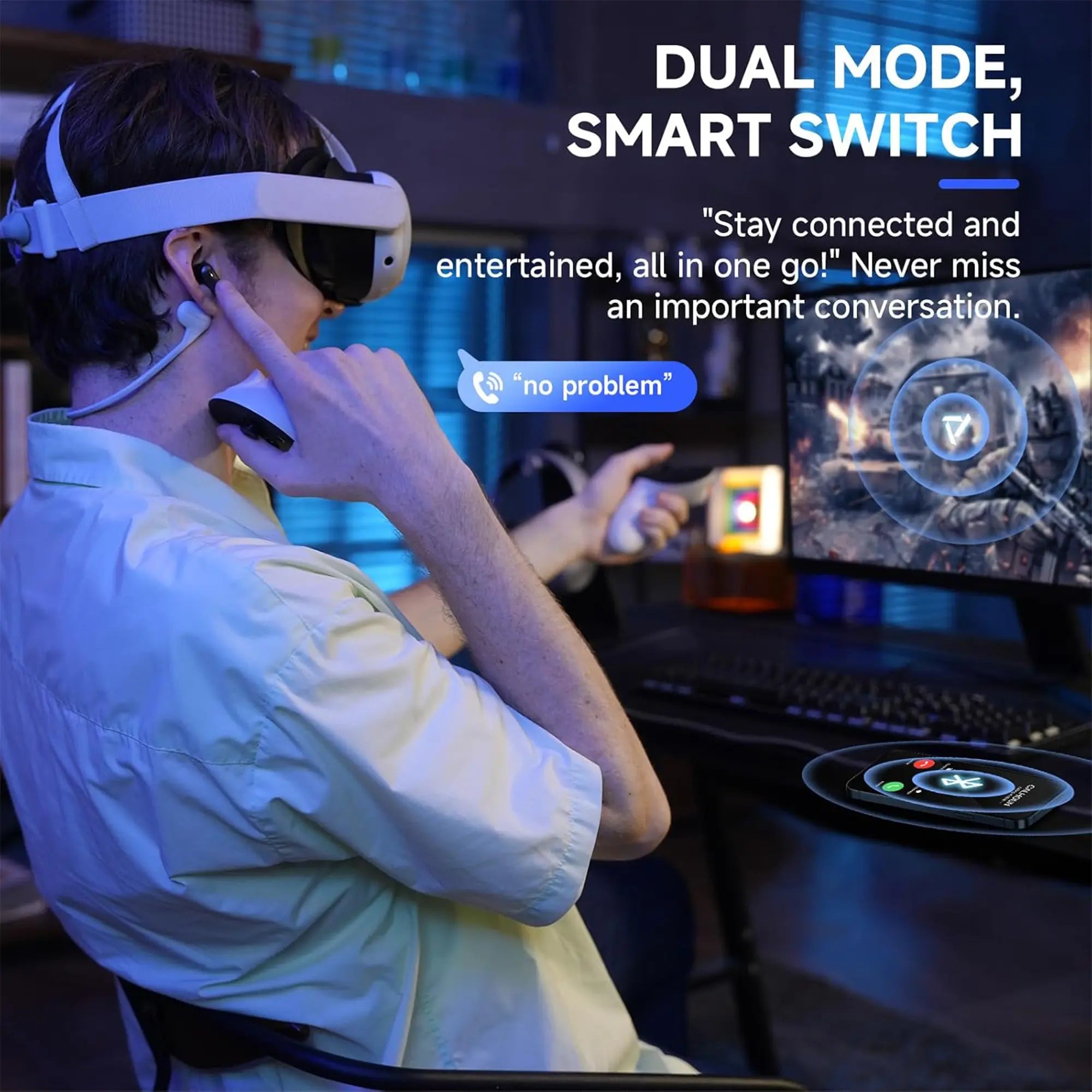 Prismxr Wireless VR Gaming Earbuds Meta Quest 3s