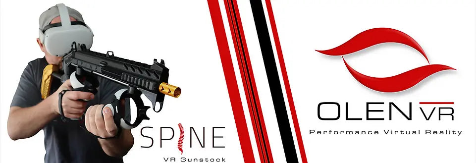 Olen VR Spine Meta Quest 3 Virtual Reality Gun Stock Accessory Action Pose