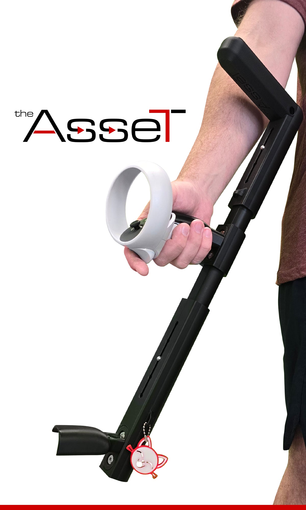 The Asset VR Gun Stock with Meta Quest 2 Controller Attached